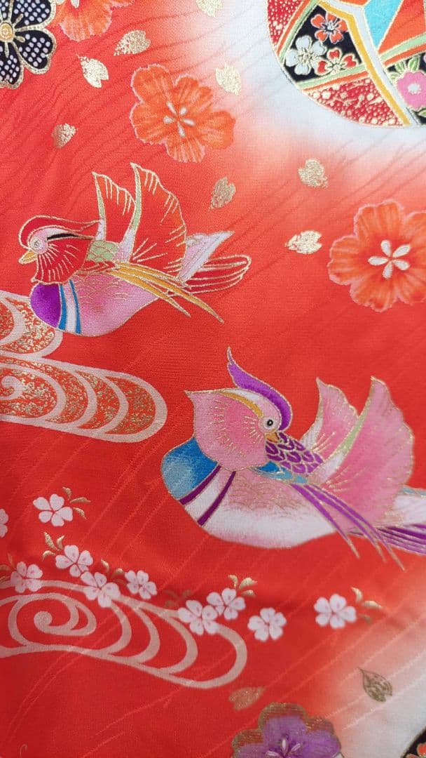 NK14アンティーク子供着物正絹着丈103センチ裄丈53センチ美品綺麗