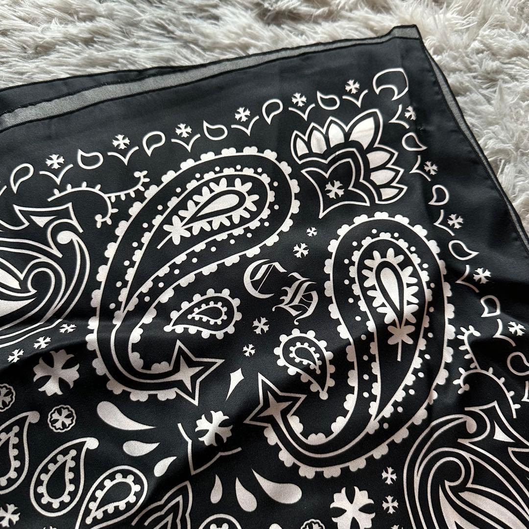 【新品】 Chrome Hearts シルク バンダナ スカーフ ブラック
