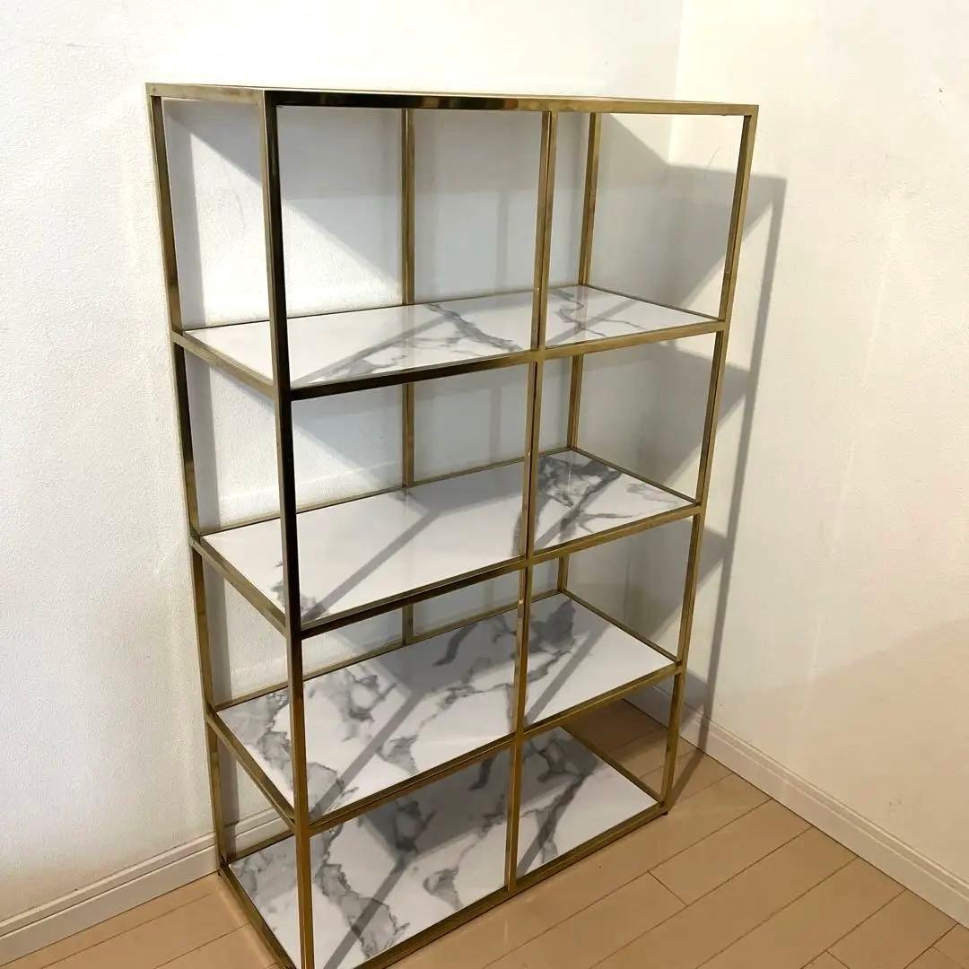 フランフラン　シェルフ　ゴールド　レーヌ　2L ラック　大理石柄