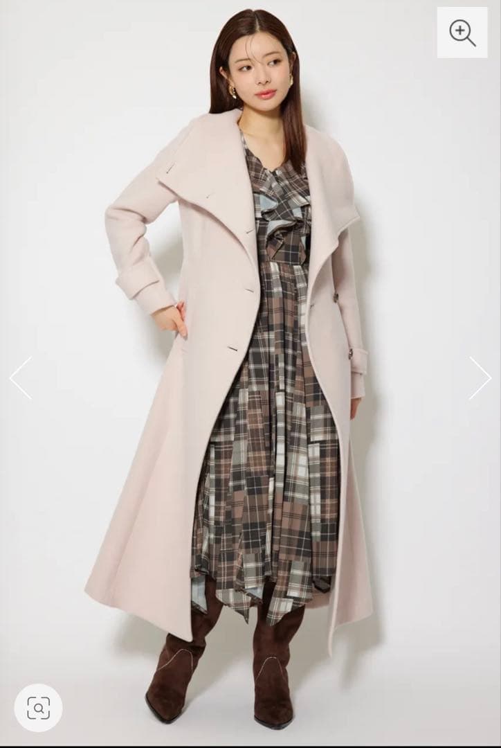 rienda25オーバーネックシンデレララインコート SリエンダBEG 新品