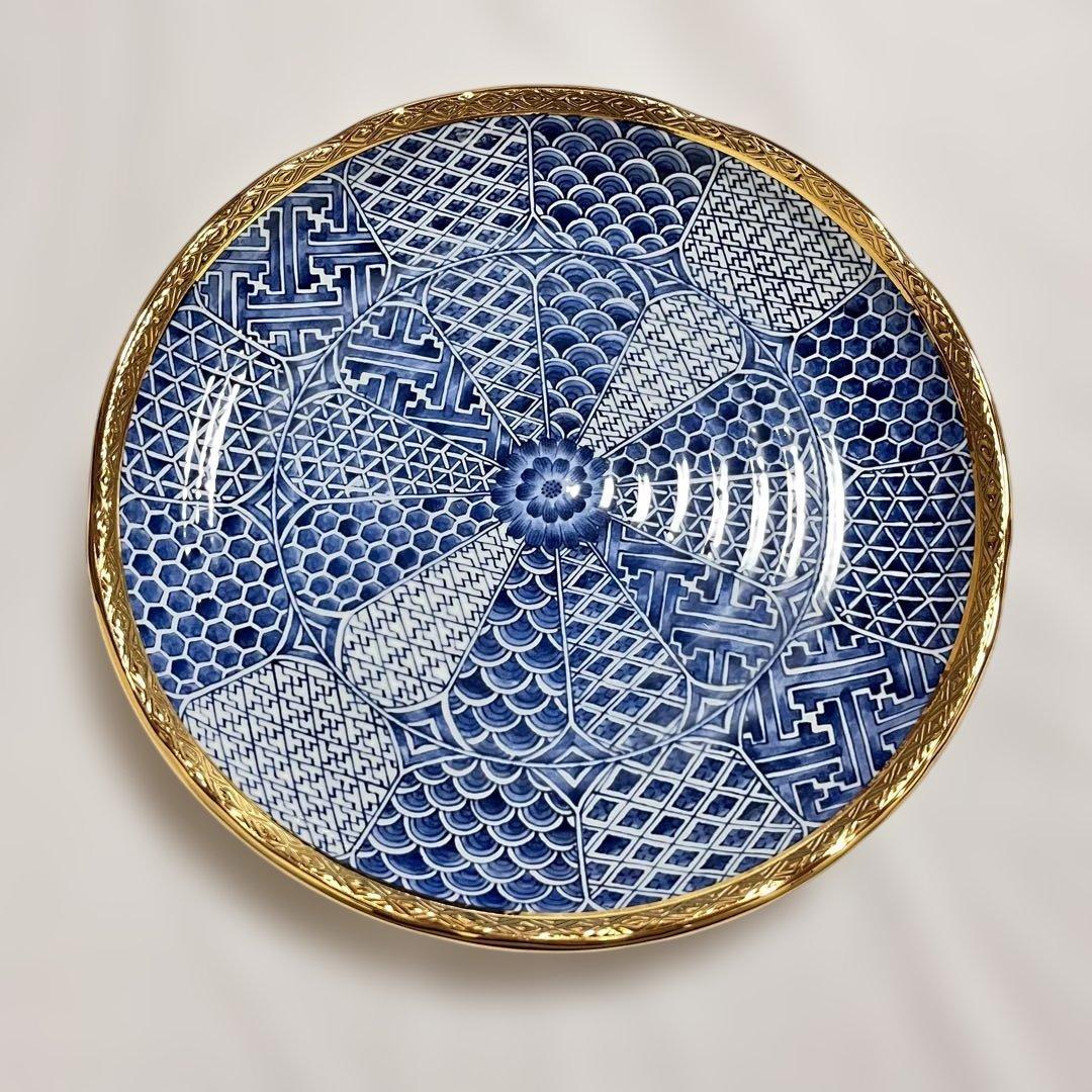 龍峰窯　三洋陶器　金彩祥瑞　2枚セット　高級 桐箱入　和食器　金縁　大皿　美濃焼