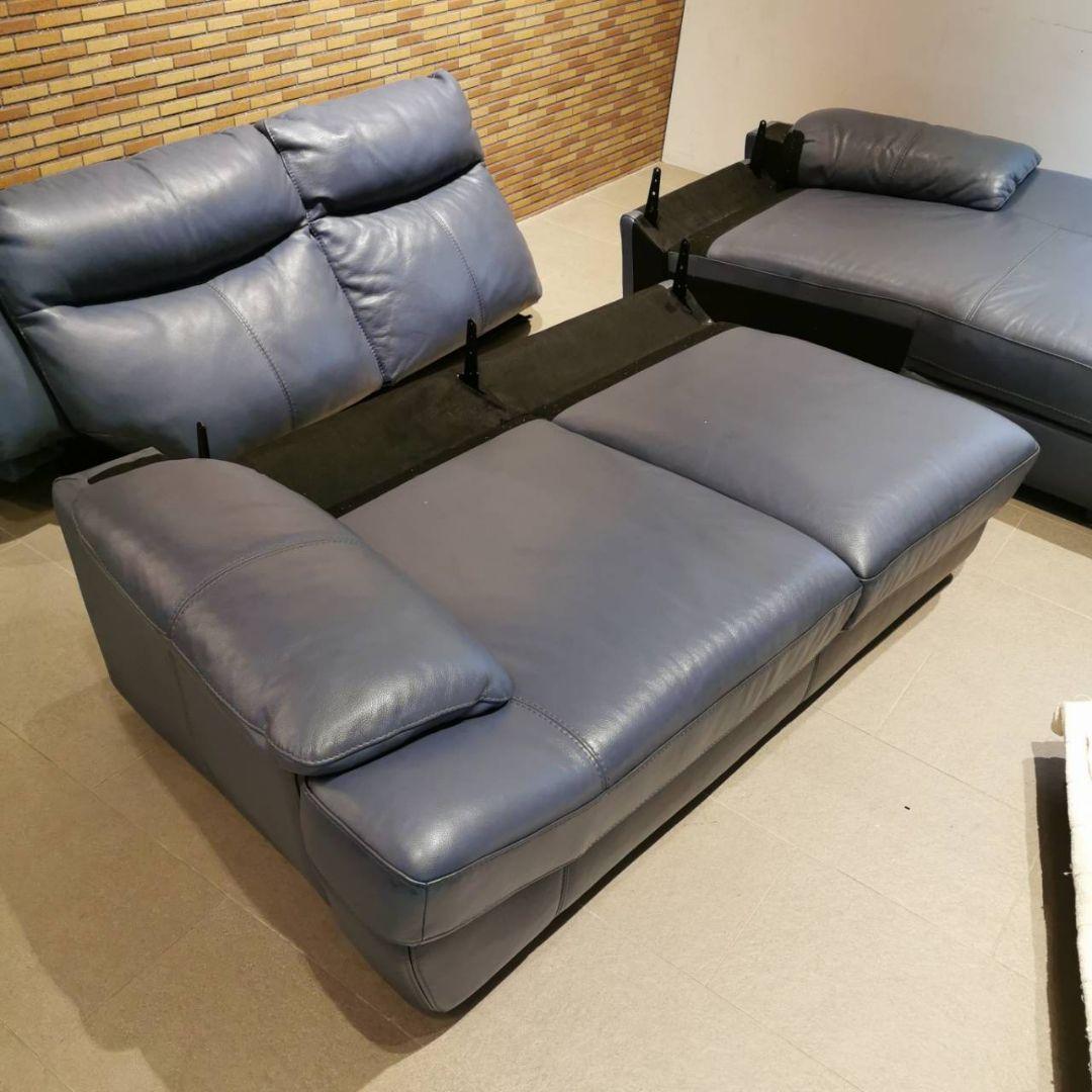 ◇NITORI ニトリ　レザー　カウチソファ　｜　3人掛け　本革