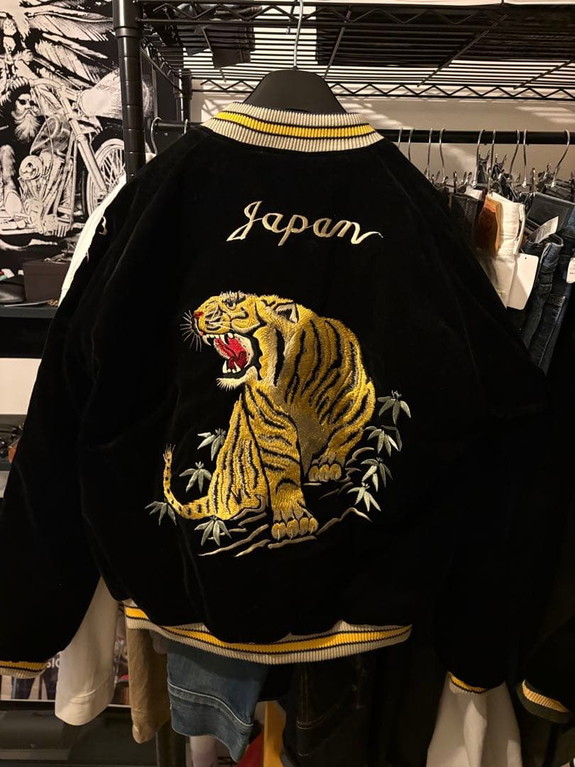 【希少⭐️】 XLサイズ　テーラー東洋　別珍　スカジャン　TT15544 虎・白鷲