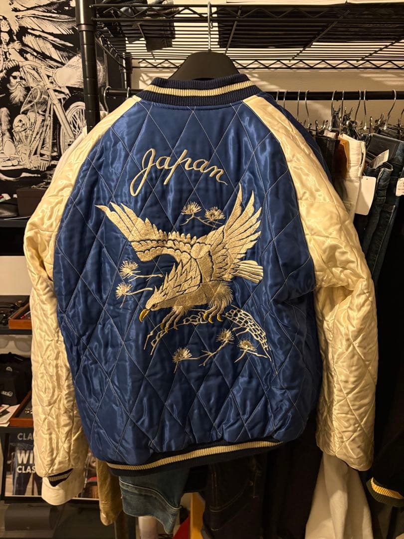 【希少⭐️】 XLサイズ　テーラー東洋　別珍　スカジャン　TT15544 虎・白鷲