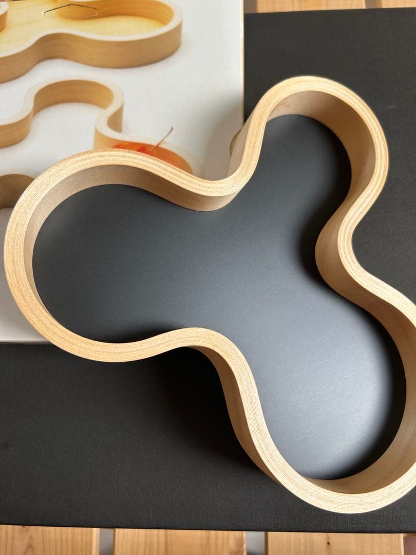 新品未使用　マヤムー　白樺のトレイ　Astia アスティア　ブラック　21cm