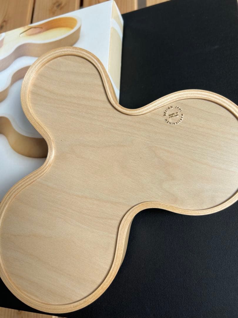 新品未使用　マヤムー　白樺のトレイ　Astia アスティア　ブラック　21cm