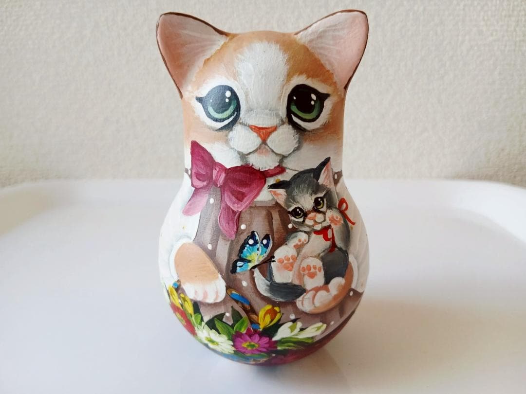 【CBT118】10cm級 おきあがりこぼし(大) スベトラーナ　ネコ