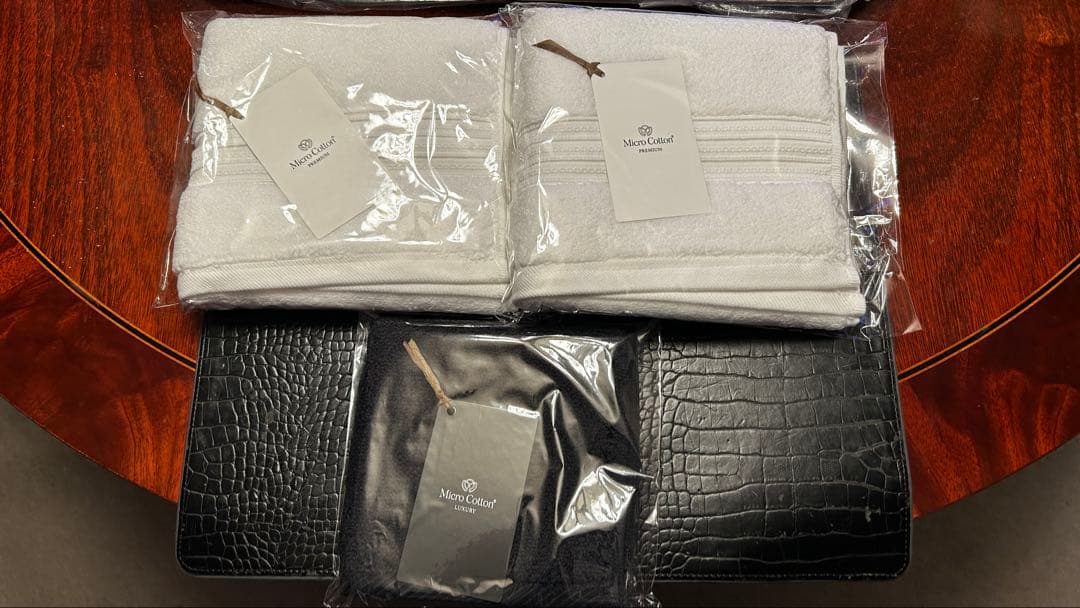 新品マイクロコットンプレミアムフェイスタオル2ラグジュアリーハンドタオル1