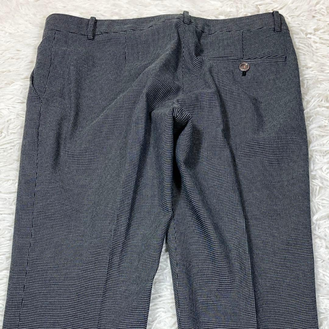 ポールスミスブラック　チェック柄　ストレッチ素材　シェルボタン　サイズ38(M)