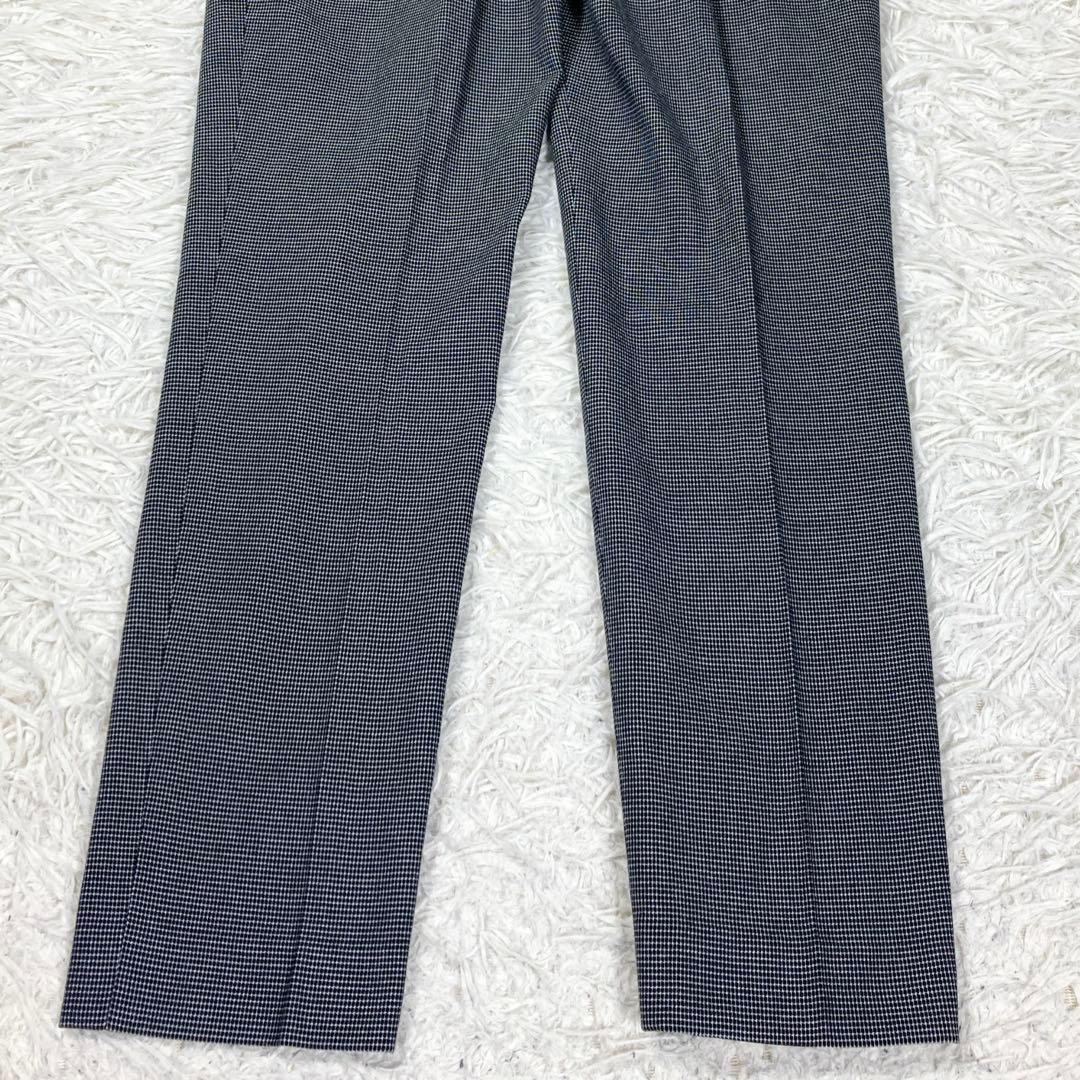 ポールスミスブラック　チェック柄　ストレッチ素材　シェルボタン　サイズ38(M)