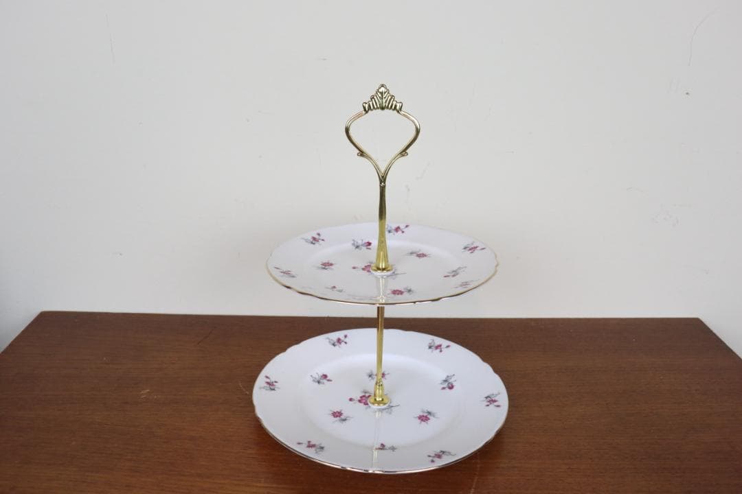 お値下げ　シェリー チャーム 　2段ケーキスタンド　イギリス　ヴィンテージ