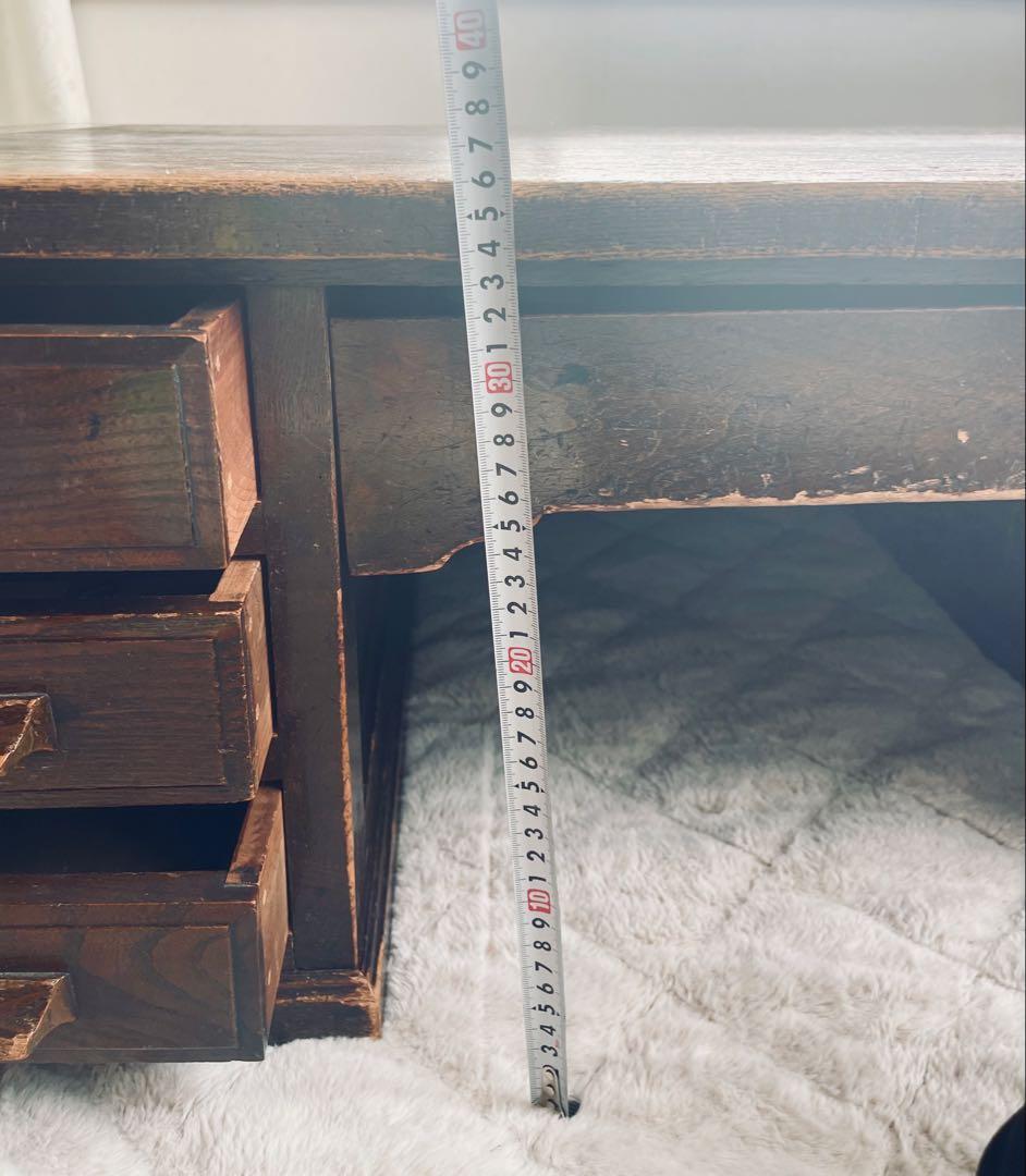 引取希望相談 希少 京都 両袖文机 アンティーク ローデスク　骨董 座机 デスク