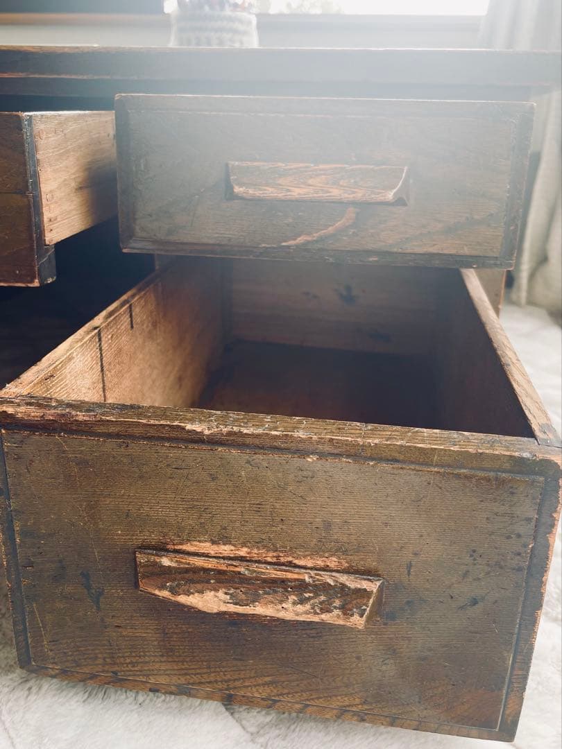 引取希望相談 希少 京都 両袖文机 アンティーク ローデスク　骨董 座机 デスク