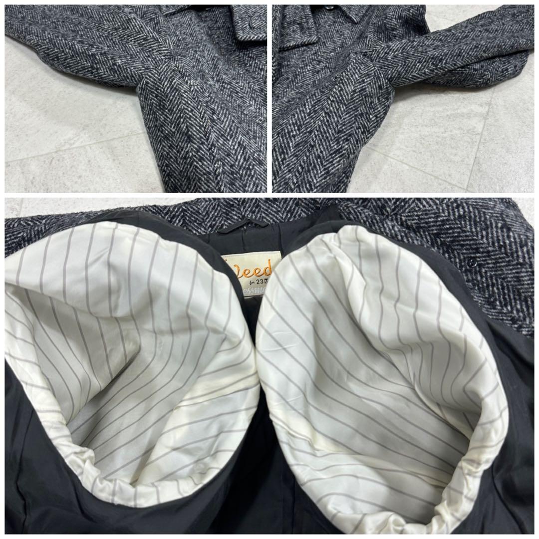 希少 46【23区】Moessmer ツイード ヘリンボーン ロングコート