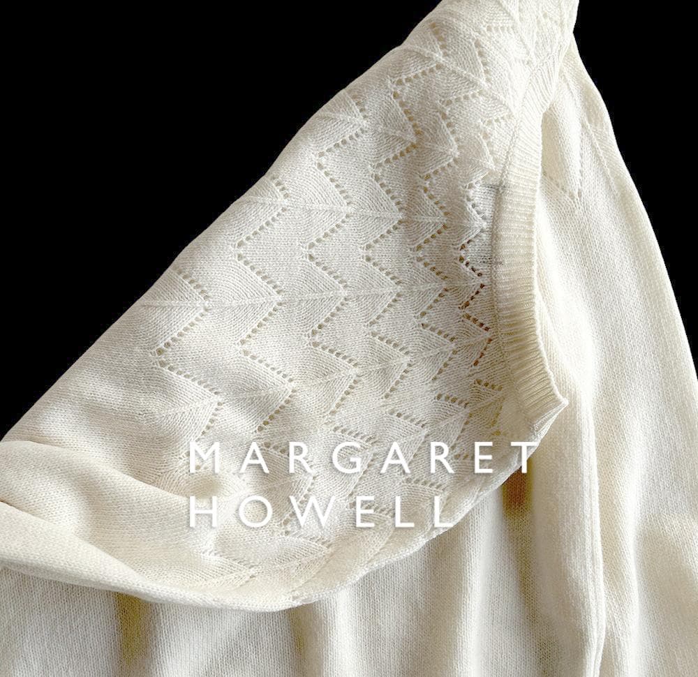 マーガレットハウエル 現行タグ カシミヤ混ウール 放射状 透かし編みニット