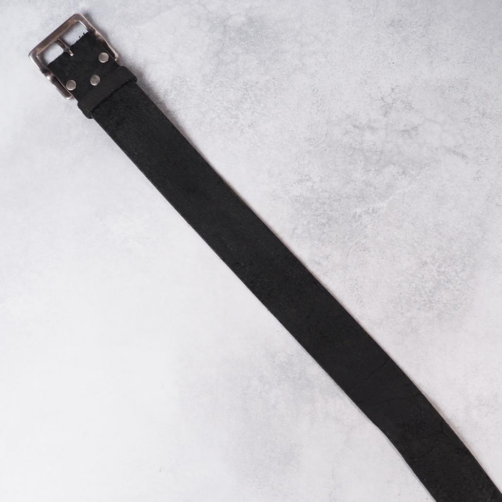 現行モデル RRL ディストレスト レザー ベルト ブラック 30