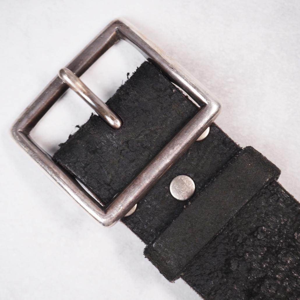 現行モデル RRL ディストレスト レザー ベルト ブラック 30