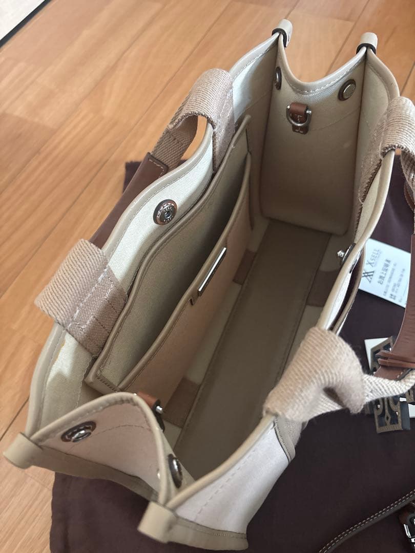 【ぴぴ】トリーバーチ キャンバス×レザー トートバッグ 2way