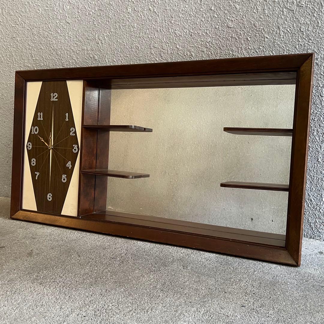 激レア！　ビンテージ　50〜60年代　時計付き　シャドーボックス　電池式
