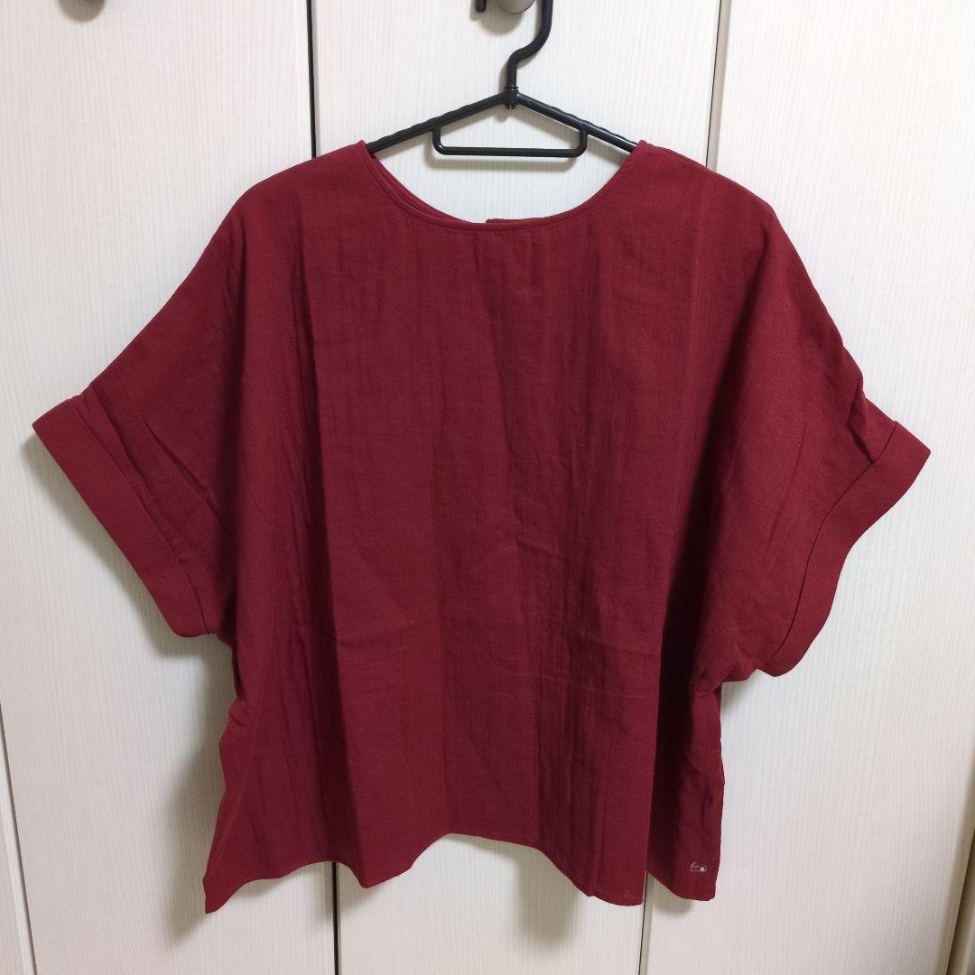 HUIS 遠州織物 バックボタン2way半袖ブラウス