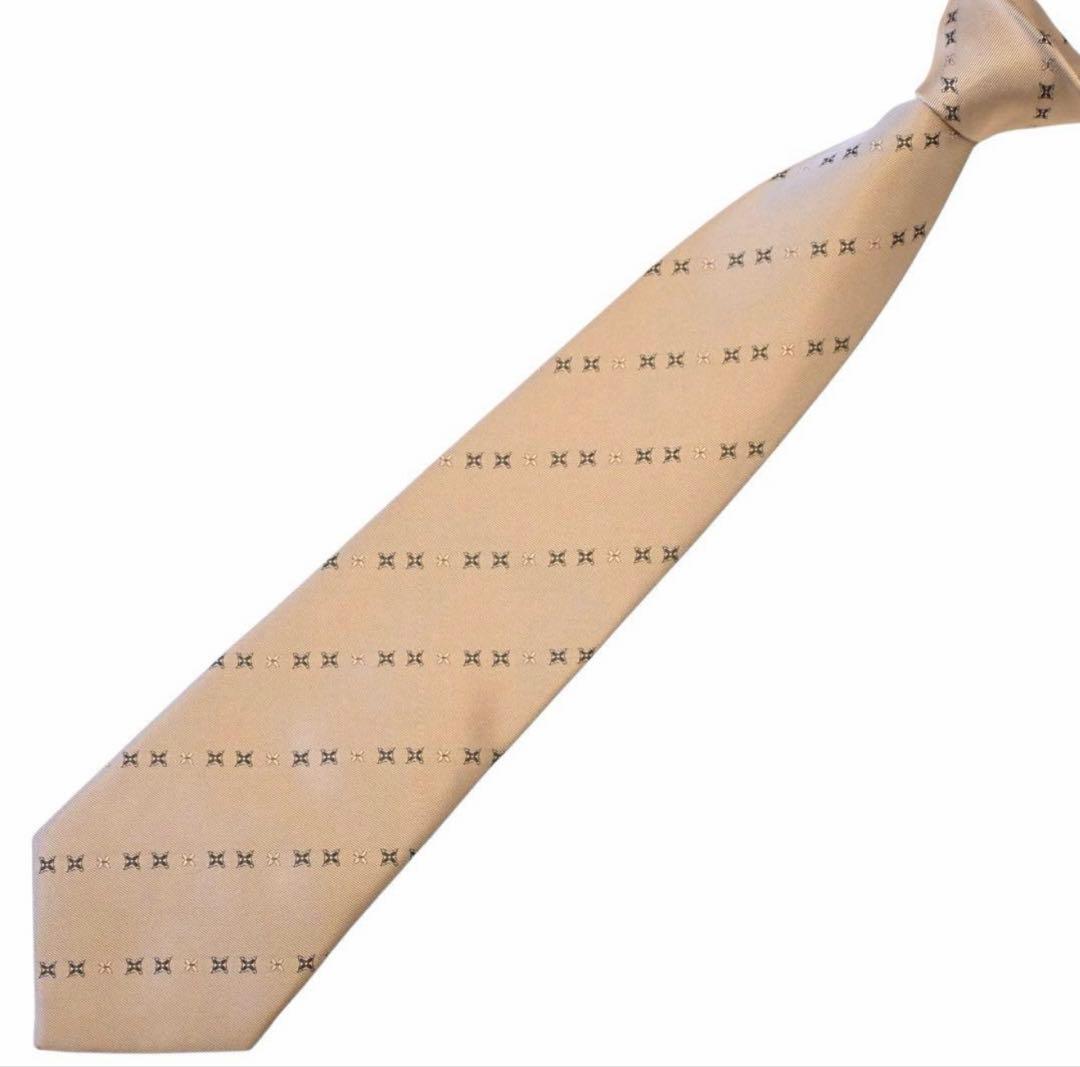 【未使用級】LOUIS VUITTON ネクタイ モノグラム ベージュ箱付き