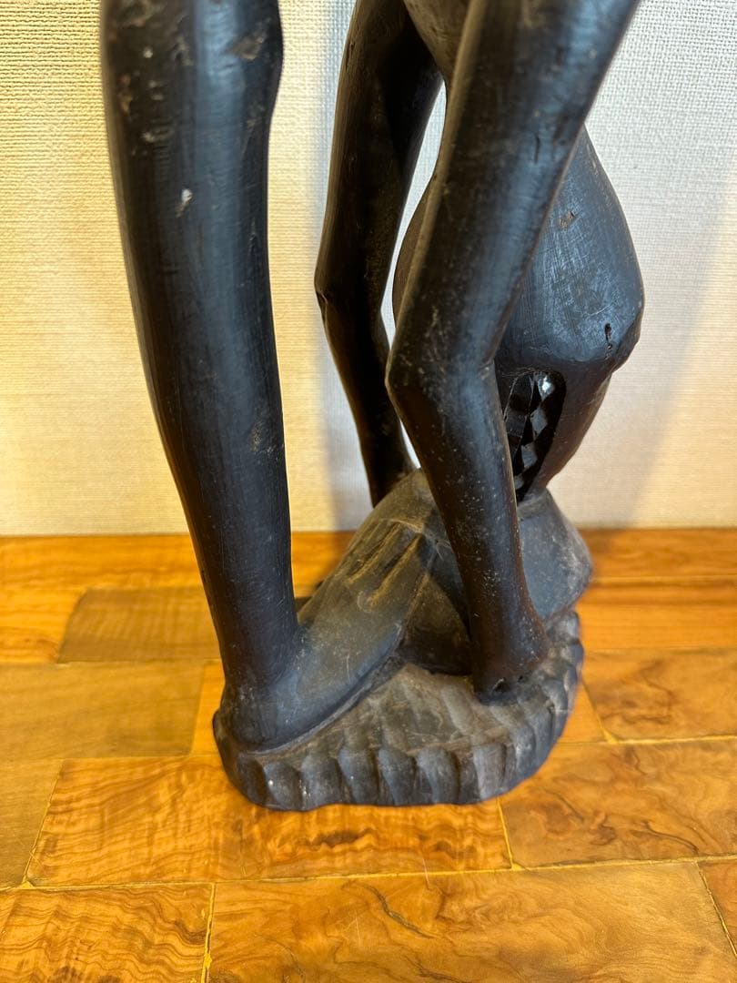 マコンデ彫刻　古美術　アフリカ　黒檀　木彫　民藝　民芸　彫刻