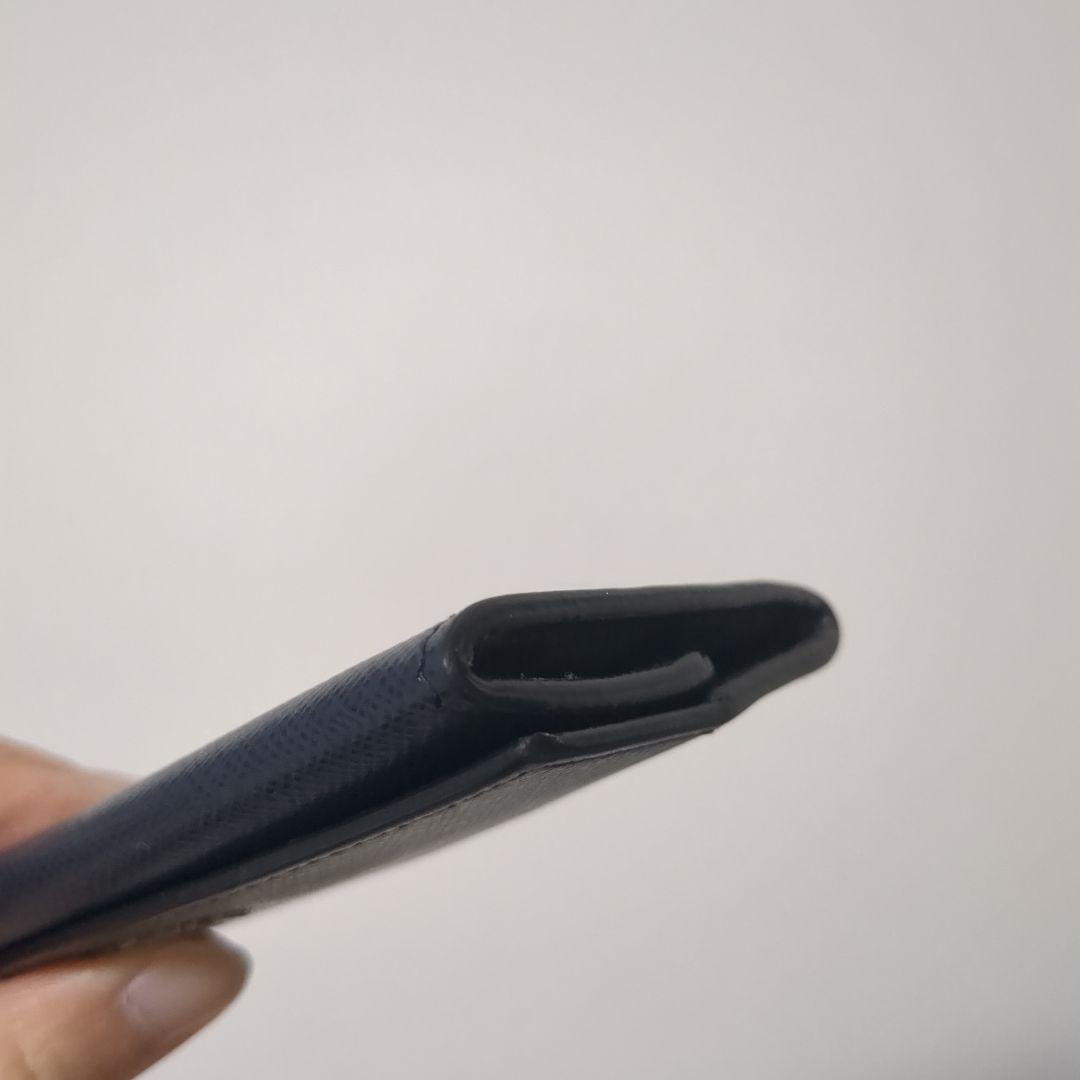 【美品】PRADA　サフィアーノレザー　ケース　ネイビー