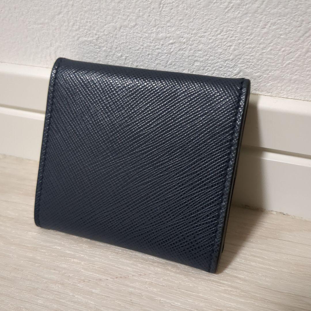 【美品】PRADA　サフィアーノレザー　ケース　ネイビー