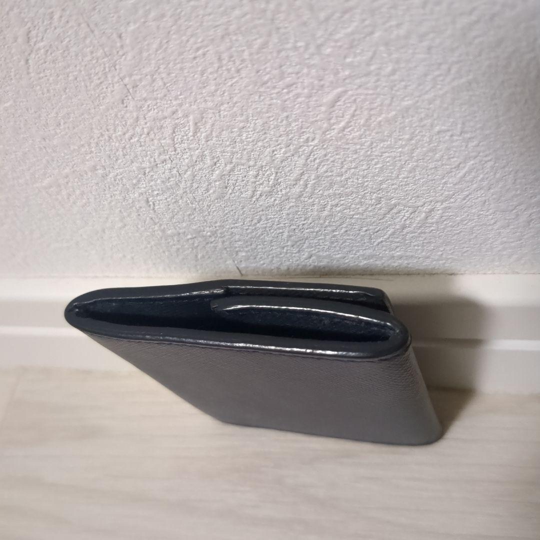 【美品】PRADA　サフィアーノレザー　ケース　ネイビー