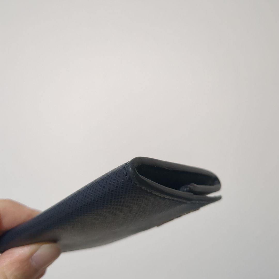 【美品】PRADA　サフィアーノレザー　ケース　ネイビー