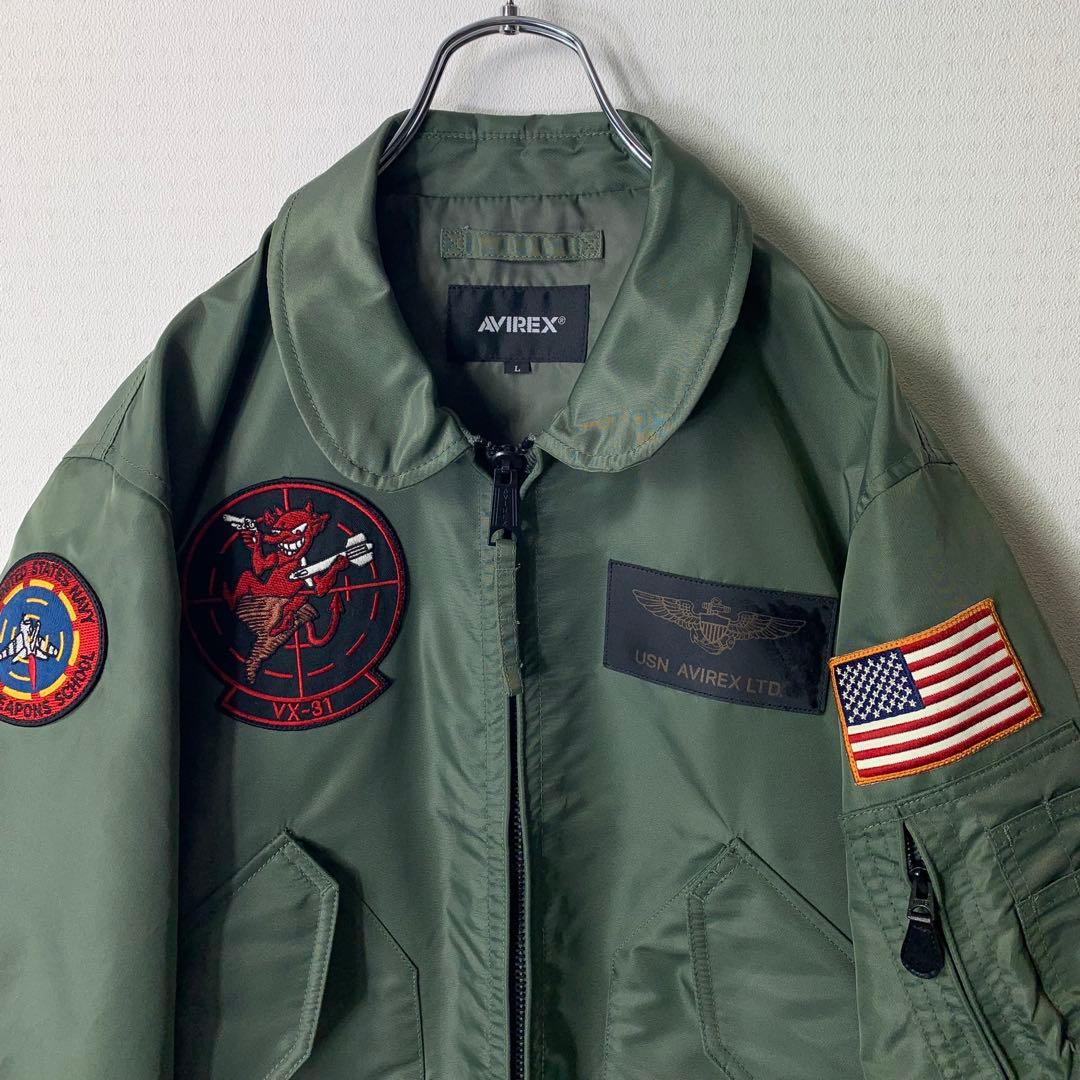 美品 AVIREX フライトジャケット L トップガン CWU36P ワッペン