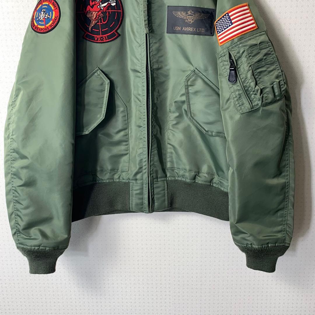 美品 AVIREX フライトジャケット L トップガン CWU36P ワッペン