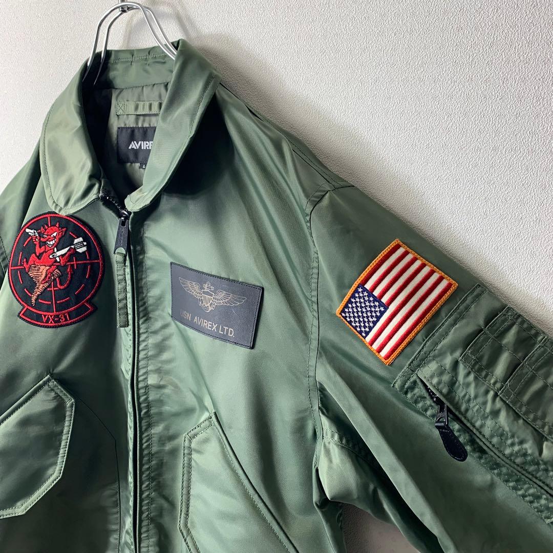 美品 AVIREX フライトジャケット L トップガン CWU36P ワッペン