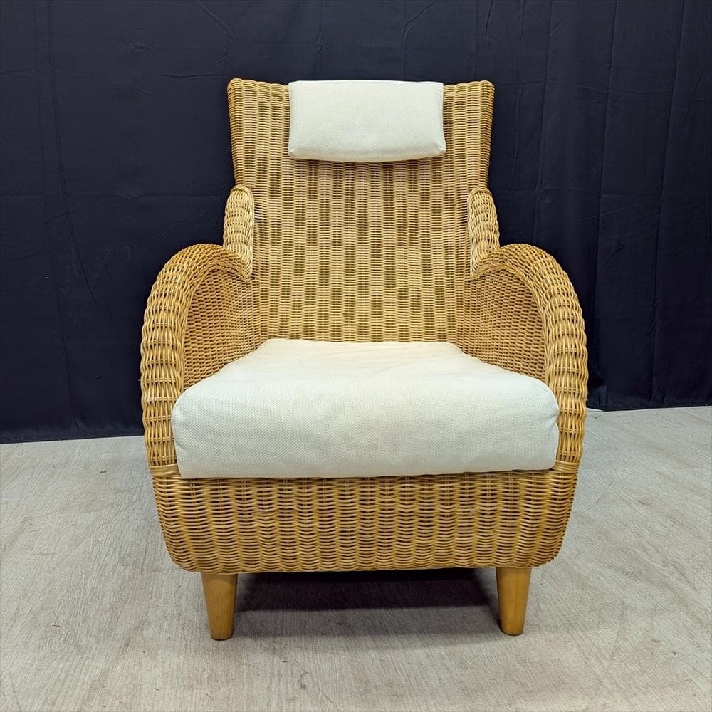 カサブランカ　ラタン 籐　シングルソファ　一人掛け　ラウンジチェア　アームチェア