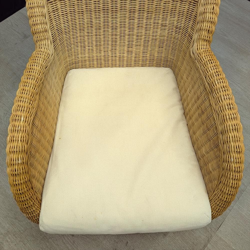 カサブランカ　ラタン 籐　シングルソファ　一人掛け　ラウンジチェア　アームチェア