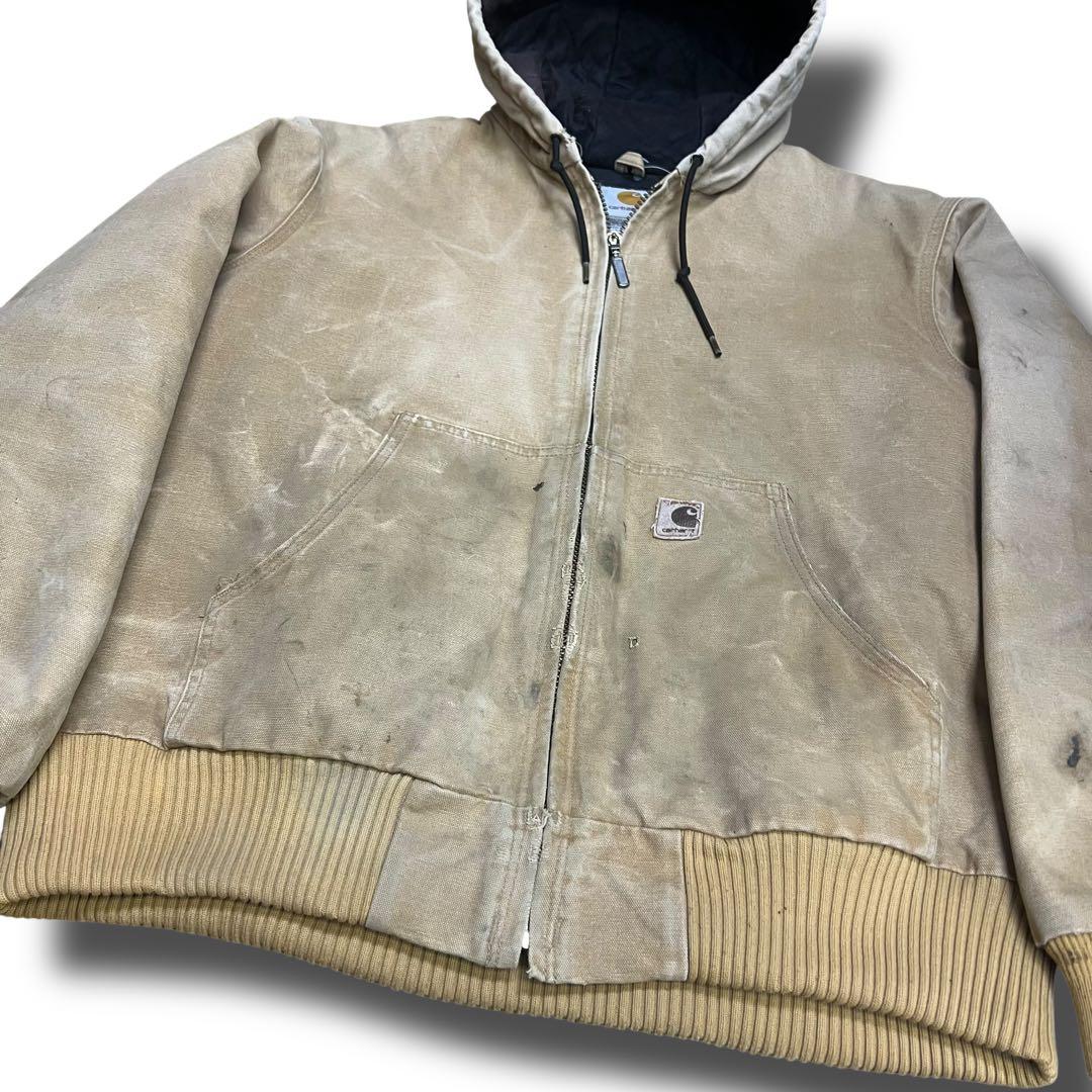 90s Carhartt カーハート ダックアクティブジャケット ベージュ ボロ