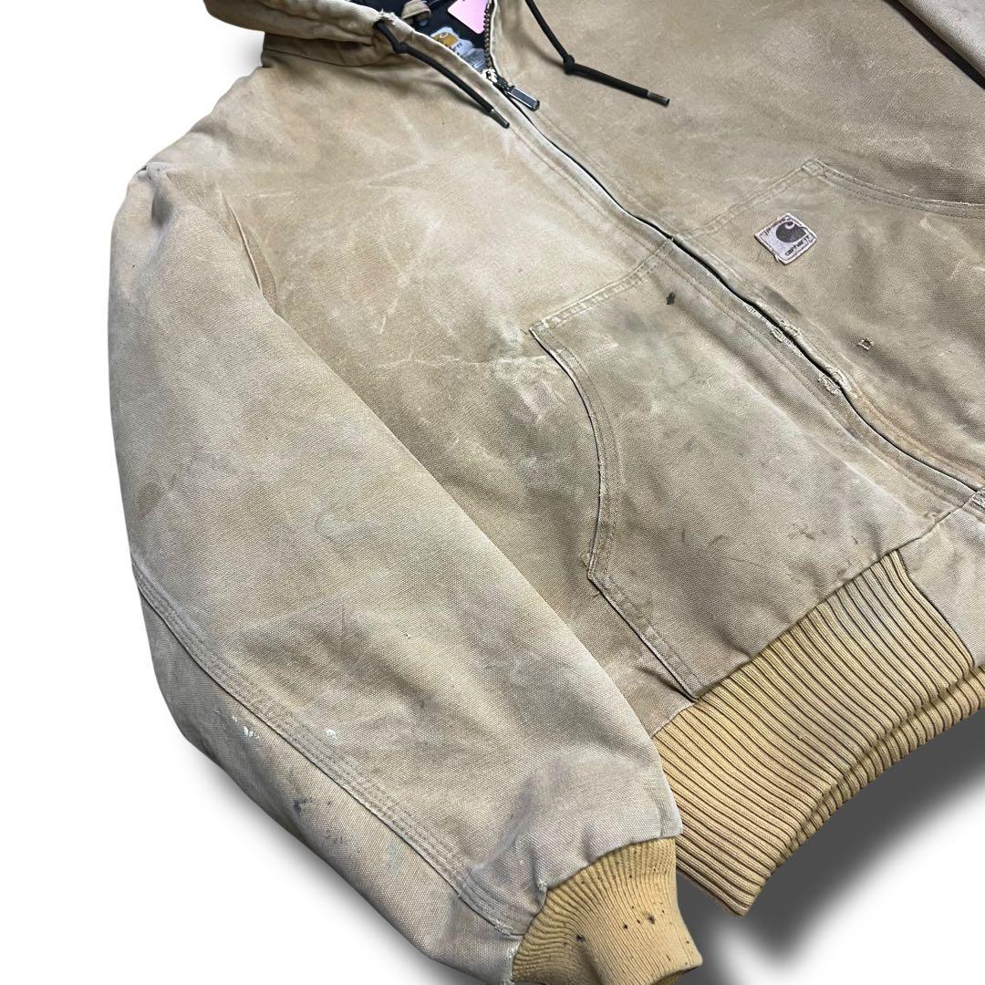 90s Carhartt カーハート ダックアクティブジャケット ベージュ ボロ