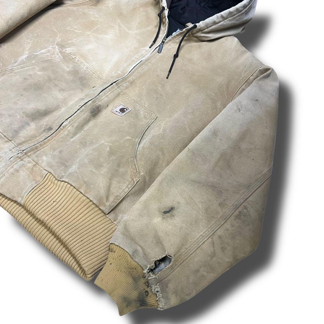 90s Carhartt カーハート ダックアクティブジャケット ベージュ ボロ