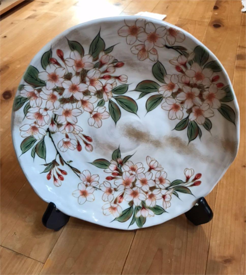 陶あん　大皿　飾り皿　桜