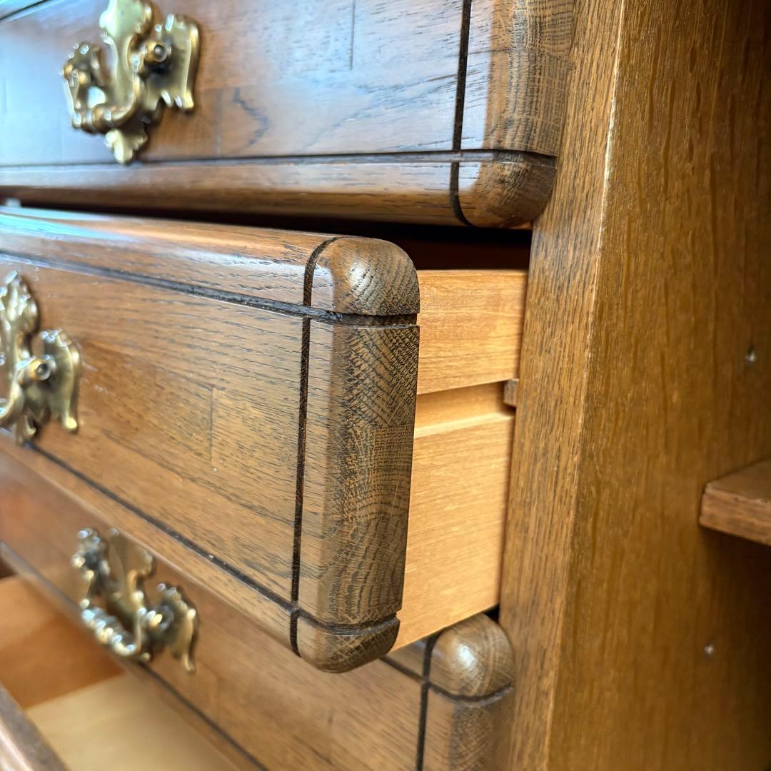 【一点物｜フランス製ヴィンテージキャビネット】オーク材×真鍮取手｜収納｜送料込み