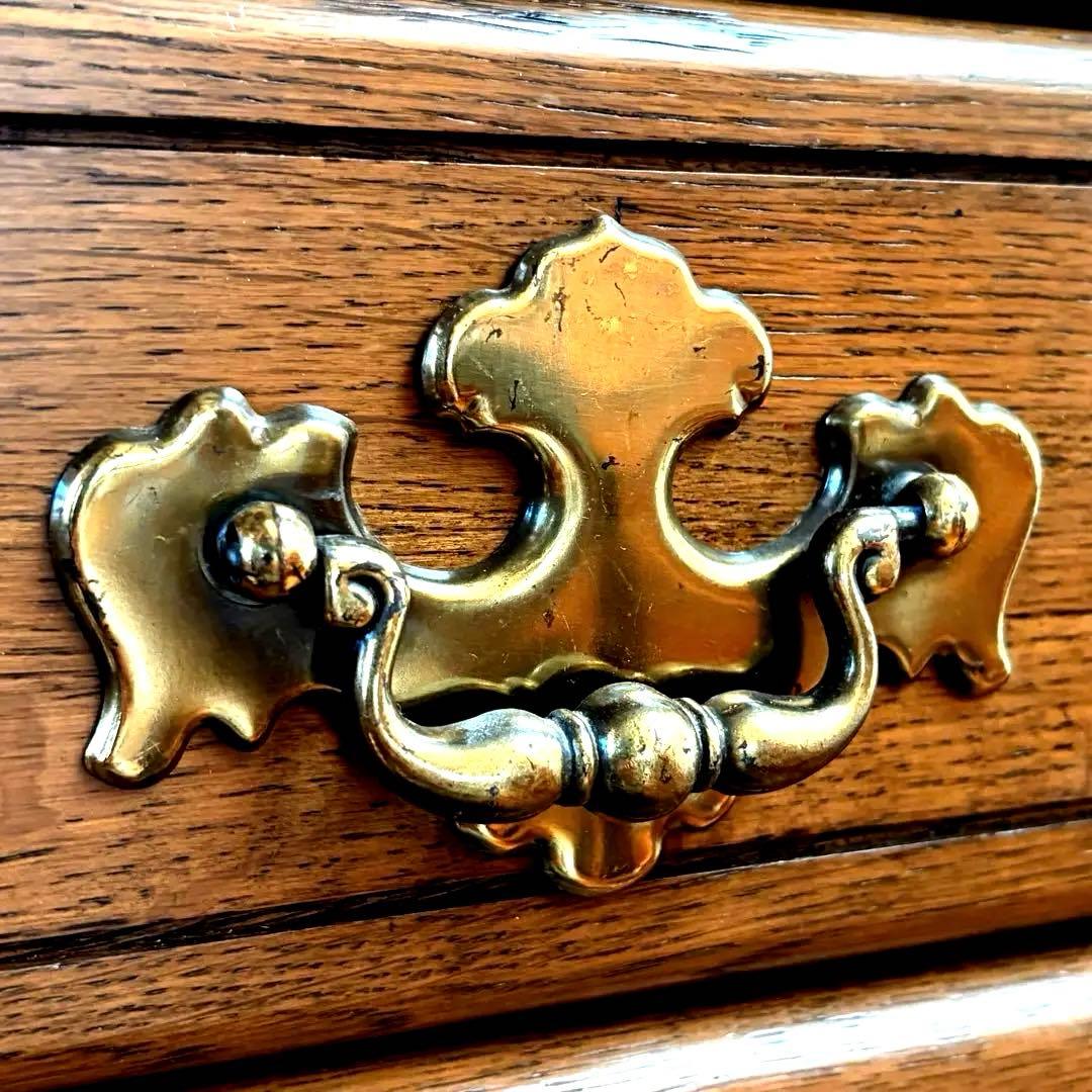 【一点物｜フランス製ヴィンテージキャビネット】オーク材×真鍮取手｜収納｜送料込み