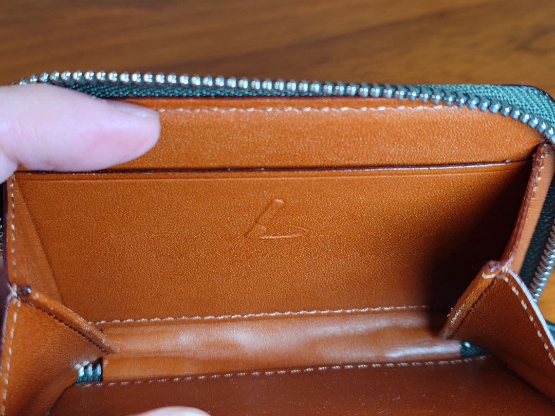 土屋鞄　ブライドル　ファスナーパース　カードケース　ダークグリーン