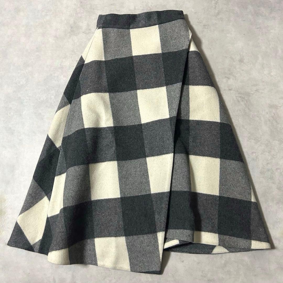 美品✨シートーキョー Elisa チェック柄ウールスカート Aライン マキシ丈
