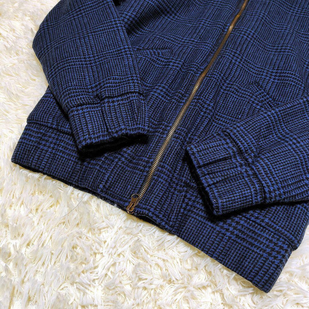 【新品】la paz ラ・パス ウールボアブルゾン チェック S ブルー