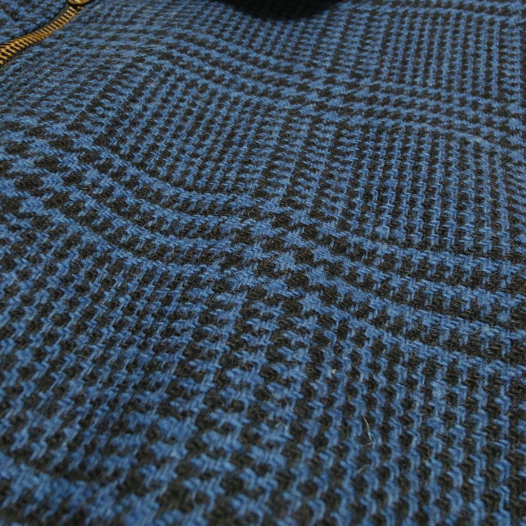 【新品】la paz ラ・パス ウールボアブルゾン チェック S ブルー