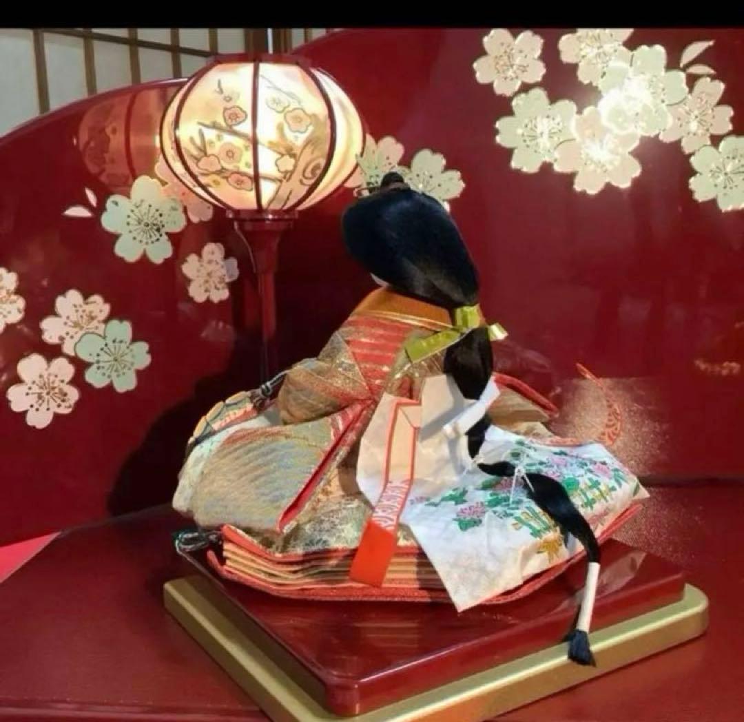 【豪華朱色金色】平成ひな飾り【女雛・男雛・親王飾台・道具】【飾り台・屏風】お
