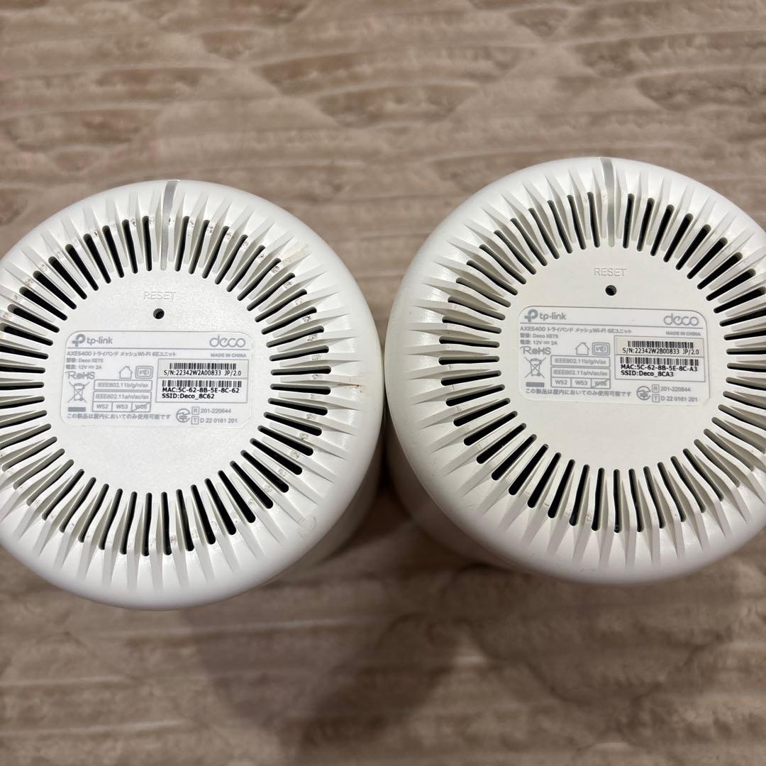 deco 6E 無線LANルーター 本体と電源ケーブル2台セット