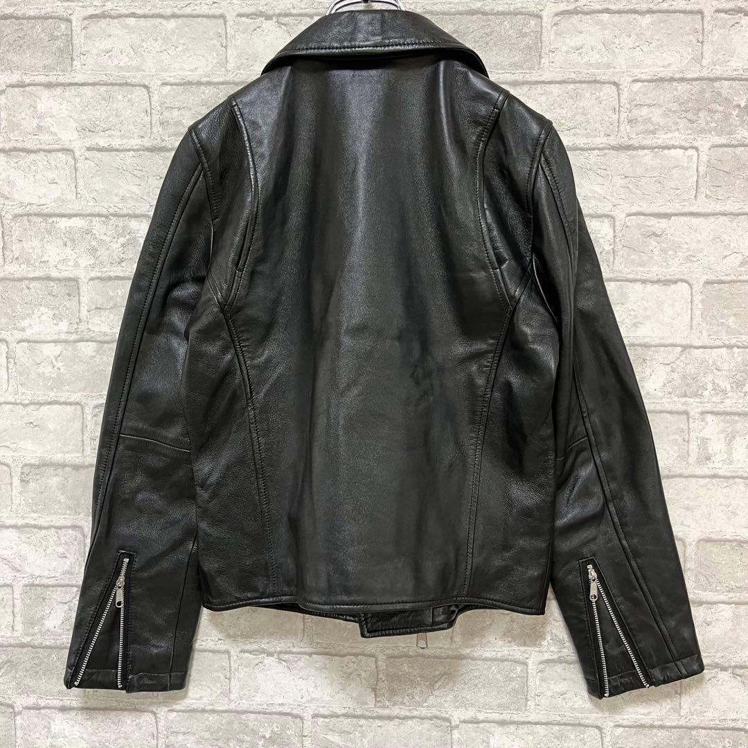 らひ様【美品】ユナイテッドアローズ ラムレザー ダブル ライダース 40 黒