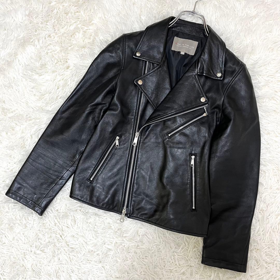 らひ様【美品】ユナイテッドアローズ ラムレザー ダブル ライダース 40 黒
