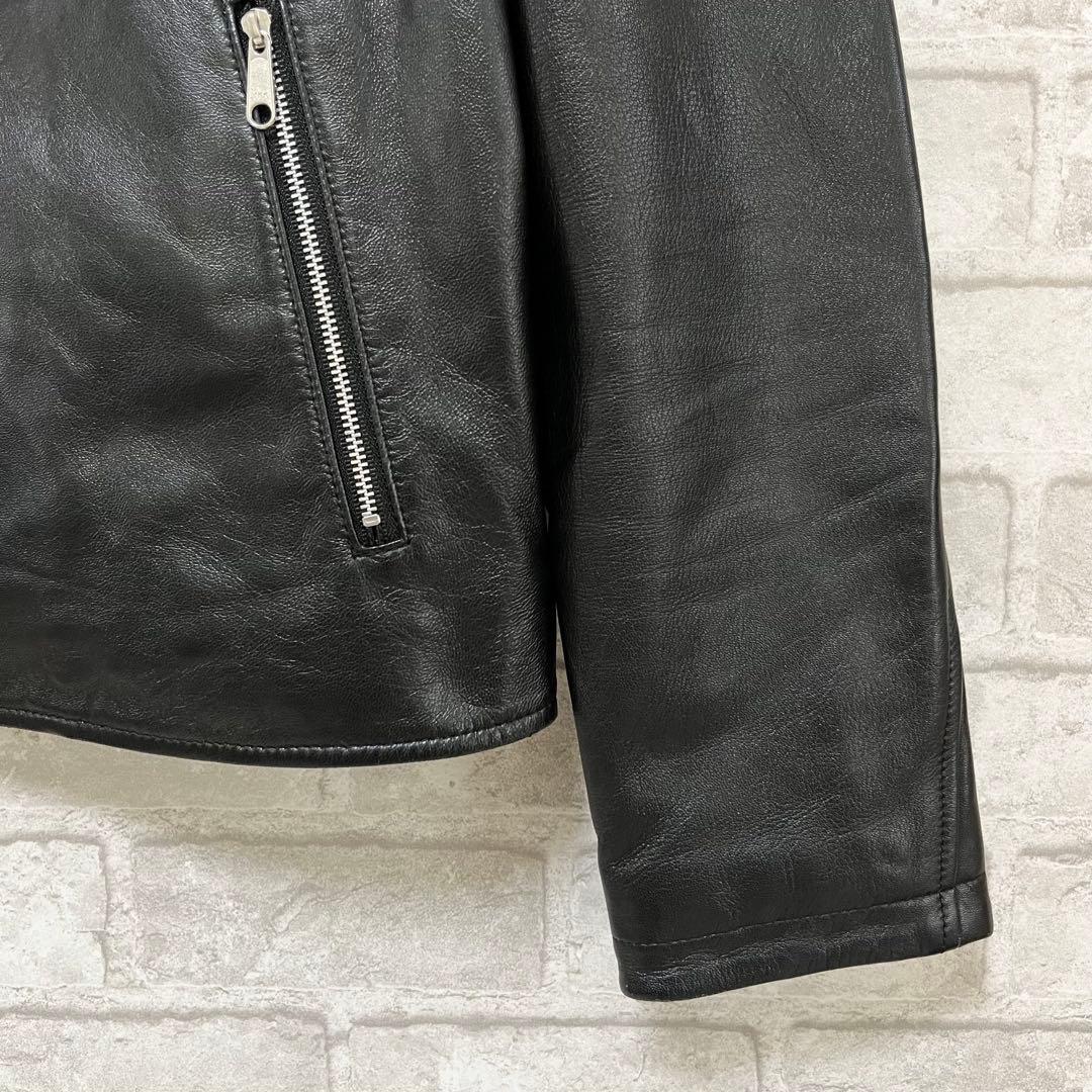 らひ様【美品】ユナイテッドアローズ ラムレザー ダブル ライダース 40 黒